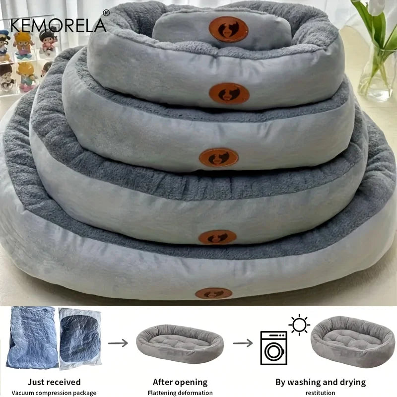 Plush Oval Dog Bed