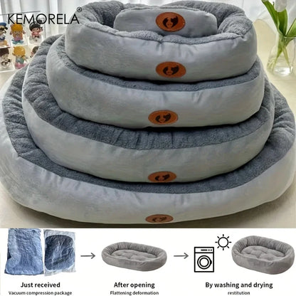 Plush Oval Dog Bed