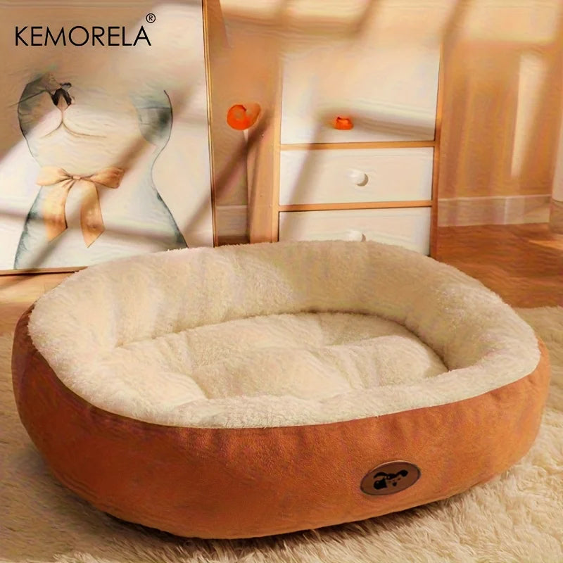 Plush Oval Dog Bed