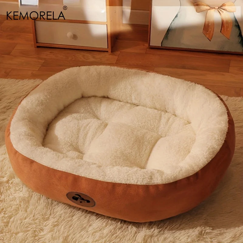 Plush Oval Dog Bed